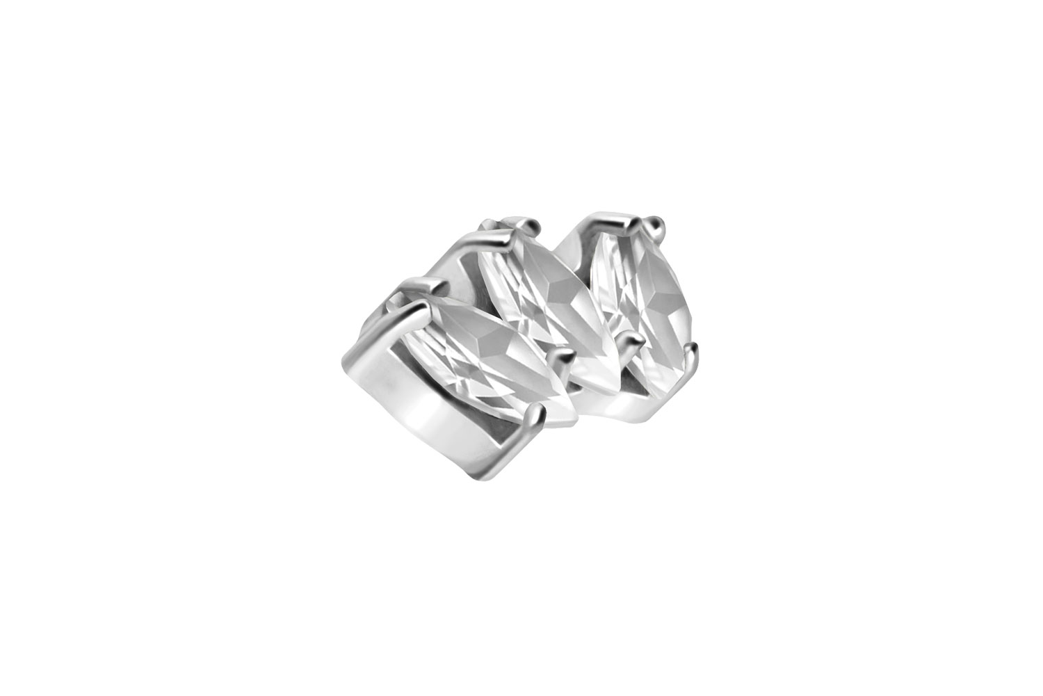 Titan Schraubaufsatz mit Außengewinde 3 KRISTALLTROPFEN von Piercingline